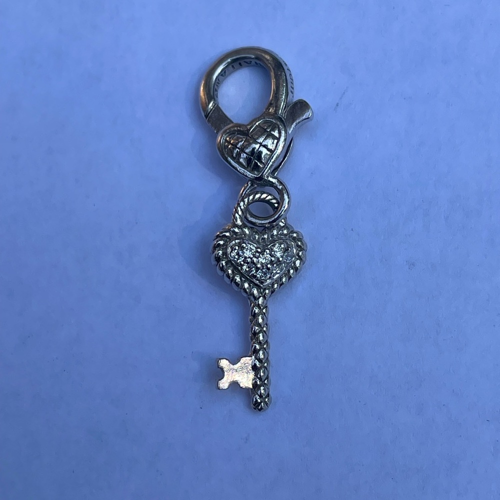 JUDITH RIPKA HEART KEY ENHANCER PENDANT 925 Sterling silver